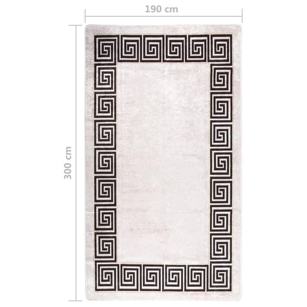 vidaXL Vaskbart teppe 190x300 cm lys beige sklisikker