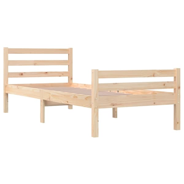 vidaXL Sängram massivt trä 90x200 cm