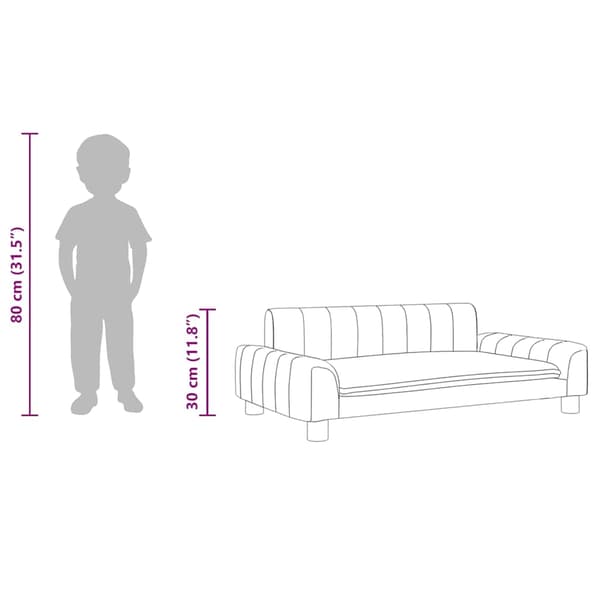 vidaXL Barnsoffa gräddvit 90x53x30 cm tyg
