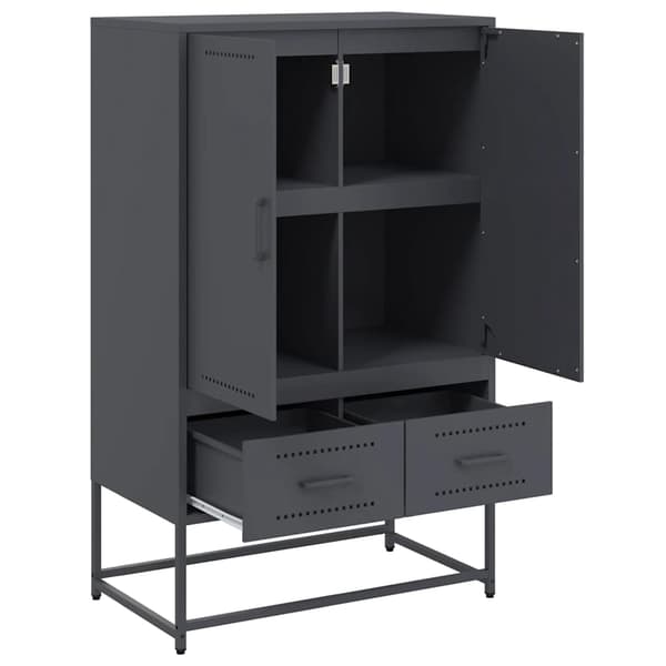 vidaXL Highboard antrasitt 68x39x111,5 cm stål