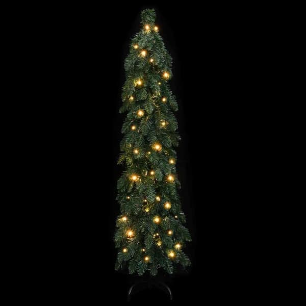 vidaXL Belyst plastgran med 60 LEDs 120 cm