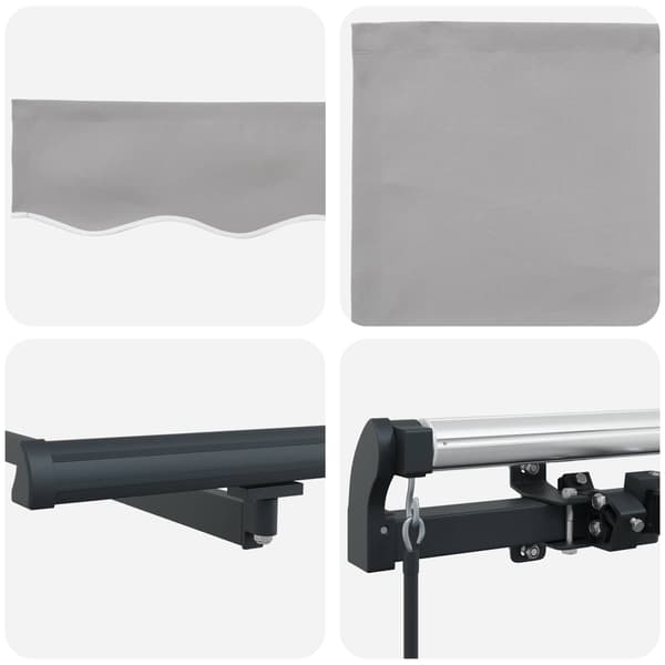 vidaXL Innvendbar Markise Lysegrå 300 x 250 cm Polyester og stål