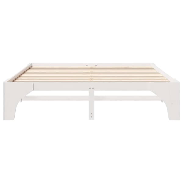 vidaXL Sängram Vit 180 x 200 cm Massiv furu