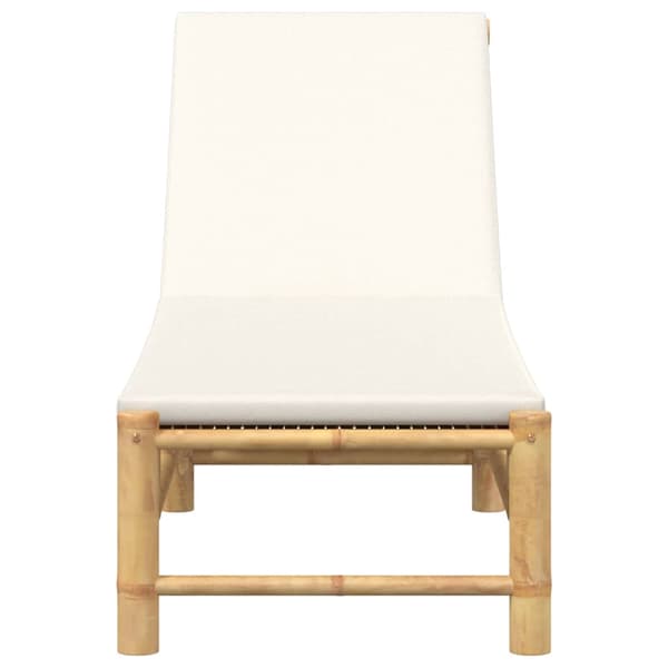 vidaXL solsäng med dynor 55x199x30 cm bambu