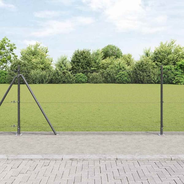 vidaXL Gjerde med innlegg. Grå 0.8 x 10 m Stål