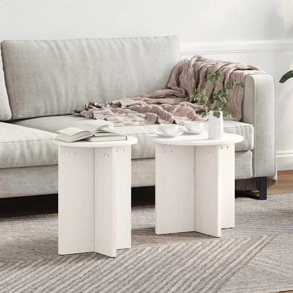 vidaXL Kaffebord 2 pcs Hvit