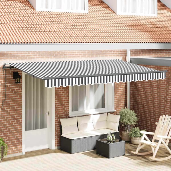 vidaXL Utfällbar markis Antracit 400 x 200 cm tyg