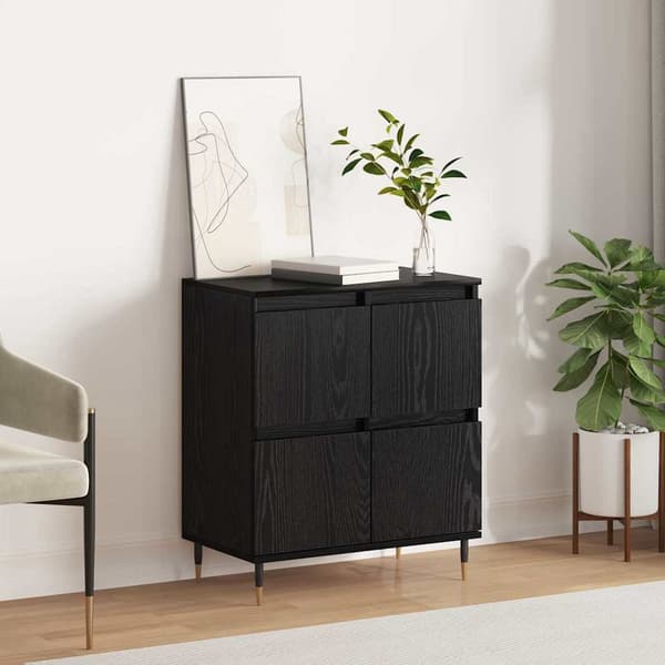 vidaXL Serviesskap Svart Eik 60 x 35 x 70 cm