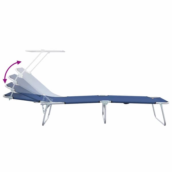 vidaXL Solstol 2 pcs Blå 58 x 188 x 77cm Polyester