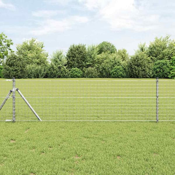 vidaXL Gjerdepåle 7 pcs sølv Stål