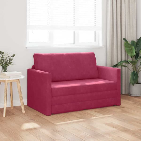 vidaXL Soffsäng 110cm Vinröd Sammet