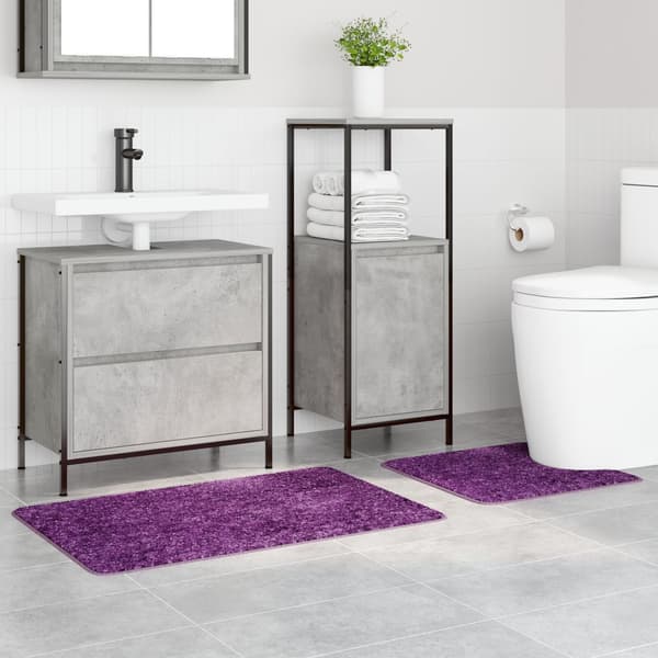 vidaXL Lila Polyester Standard Vattenavvisande material Badrumsmattor