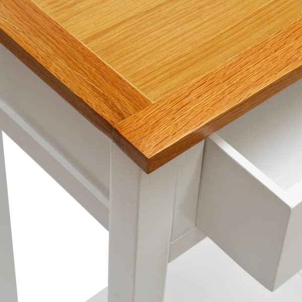 vidaXL Endebord 50x32x75 cm heltre eik