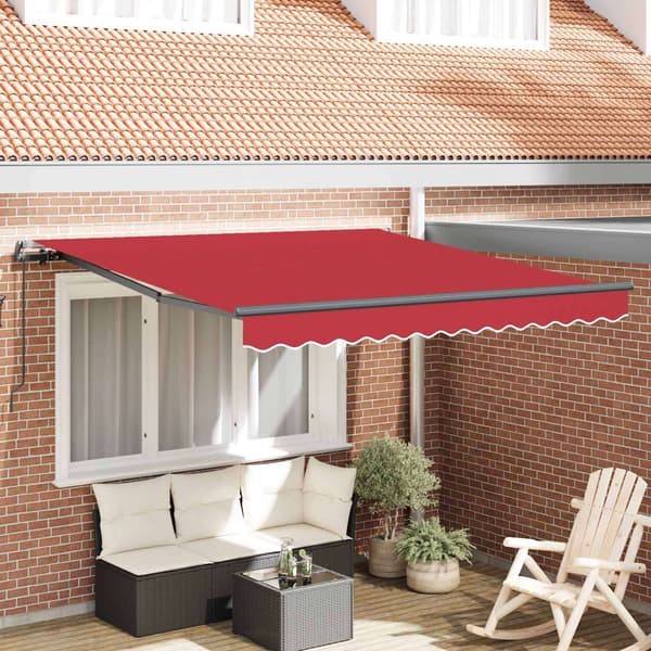 vidaXL Infällbar Markis Röd 300 x 250 cm Polyester och stål
