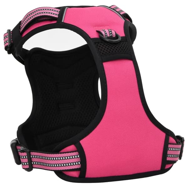 vidaXL Hundesele med reflekterende striper justerbar rosa L