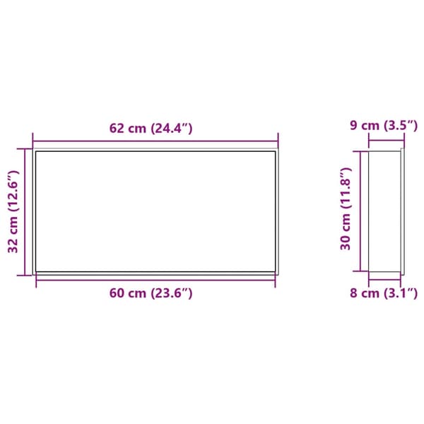 vidaXL Duschnisch borstad guld 62x32x9 cm rostfritt stål