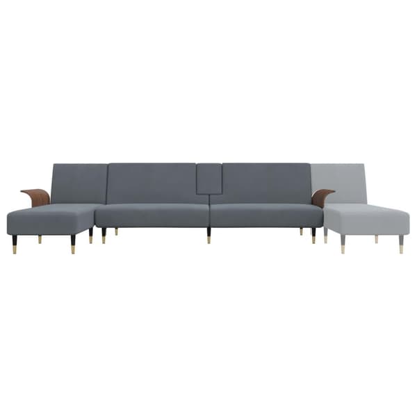 vidaXL L-formad bäddsoffa mörkgrå 279x140x70 cm sammet