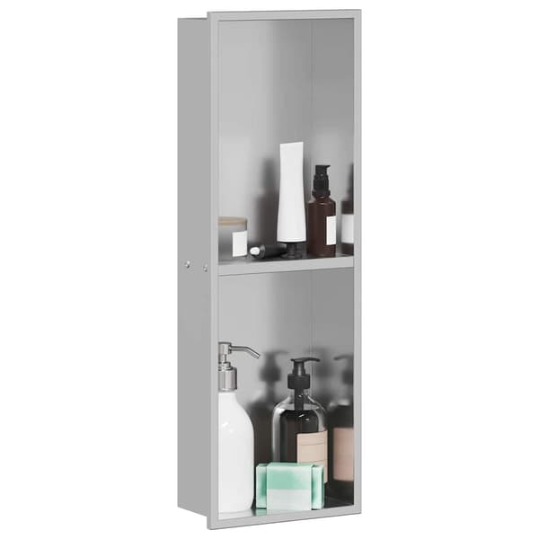 vidaXL Dusjniche sølv 60 x 20 x 9.5 cm Rustfritt Stål