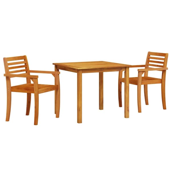 vidaXL Hage Spisegruppe 3 pcs Brun Solid akasietre