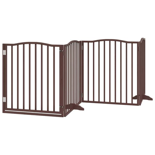 vidaXL Hundeport sammenleggbar 6 paneler brun 480 cm poppeltre