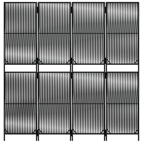 vidaXL Romdeler 4 paneler svart polyrotting