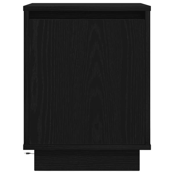 vidaXL Nattskap med LED-lys Sort 38x34x50 cm