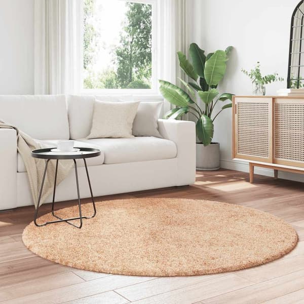vidaXL Flossteppe med lang luv NAVARRA beige 160x160 cm polyester