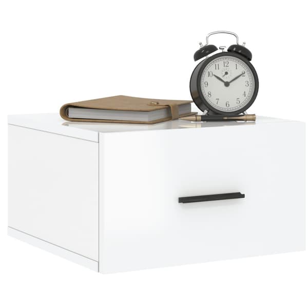 vidaXL Väggmonterade sängbord 2 st vit högglans 35x35x20 cm