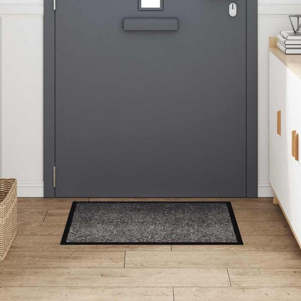 vidaXL Dørmatte Lysegrå 60 x 40 x 1.2 cm Teddy-stoff