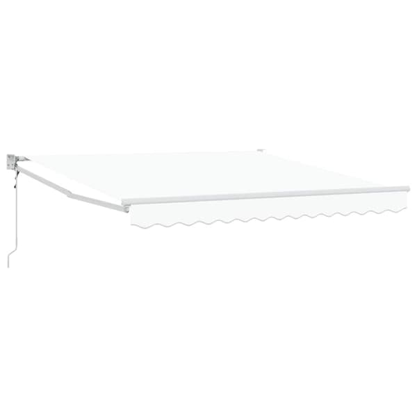 vidaXL Utfällbar markis Vit 350 x 250 cm Polyester och aluminium