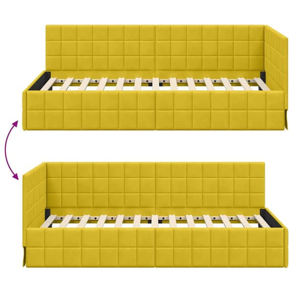 vidaXL Hörnssängram Gul 100 x 200 cm Sammet