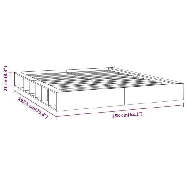 vidaXL Sengeramme hvit 140x190 cm heltre