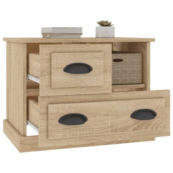 vidaXL Nattbord sonoma eik 60x39x45 cm