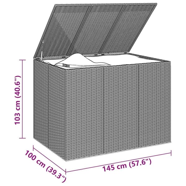 vidaXL Dynbox PE-rotting 145x100x103 cm svart