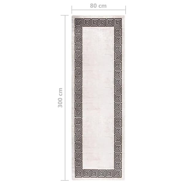 vidaXL Vaskbart teppe 80x300 cm lys beige sklisikker