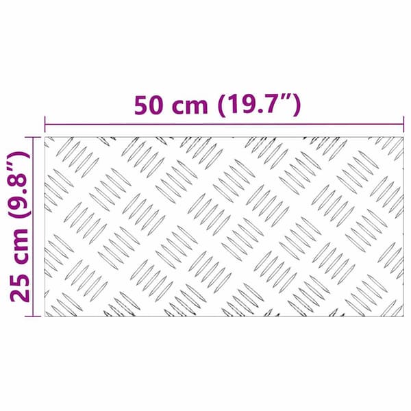 vidaXL Trinn Rektangulær 2 pcs sølv 50 x 25 cm Aluminium
