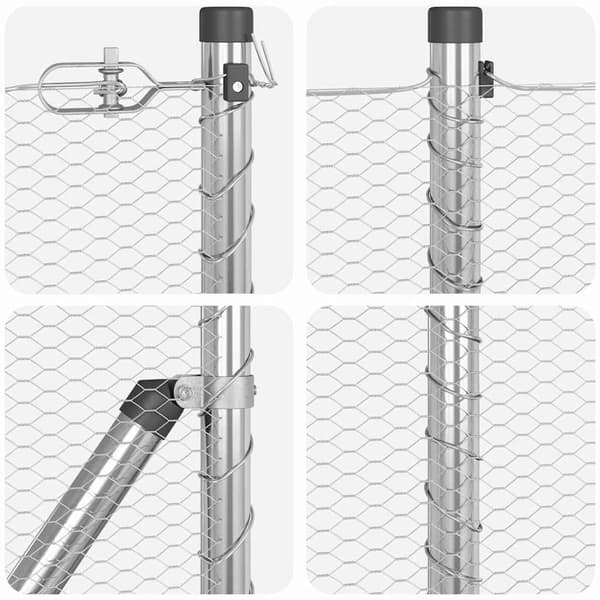 vidaXL Gjerdepåle sølv 25 x 0,4 m (13 mm mesh) Stål
