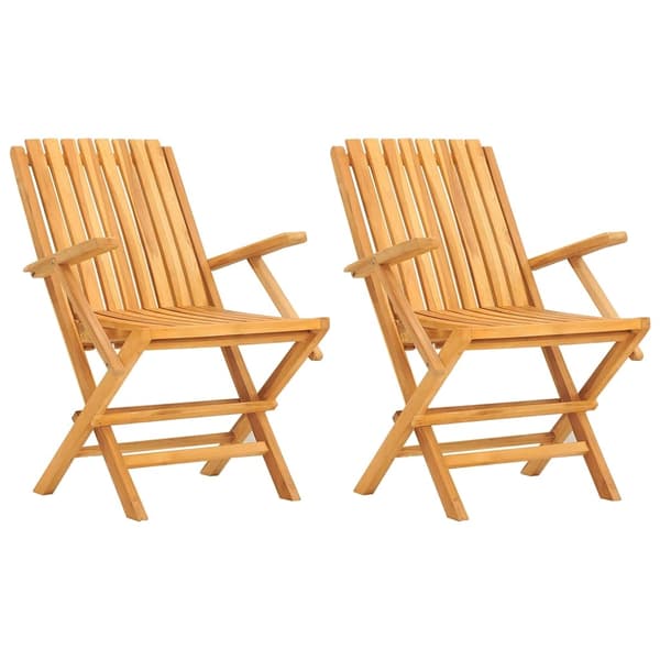 vidaXL Klappstoler 2 stk 61x67x90 cm heltre teak