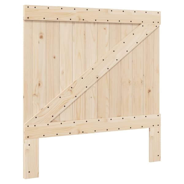 vidaXL Sengeramme med hodegavl grå 100x200 cm heltre furu