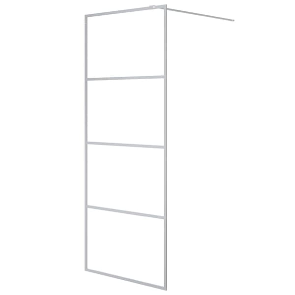 vidaXL Duschvägg silver 80x195 cm klart ESG-glas