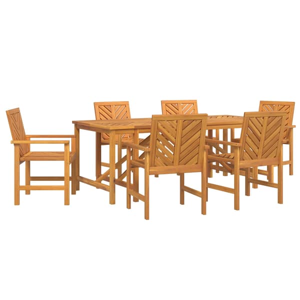 vidaXL Hage Spisegruppe 7 pcs Brun Solid akasietre