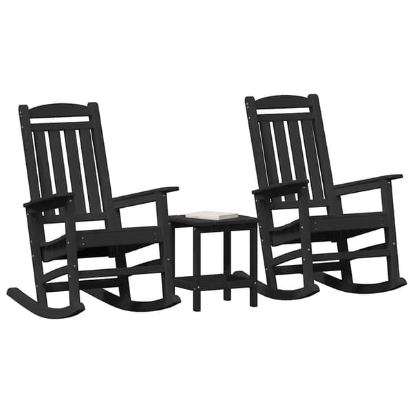 vidaXL Gungstol 3 pcs Svart polyeten