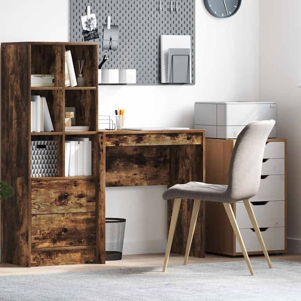 vidaXL Skrivebord Røkt eik 70 x 40 x 76 cm