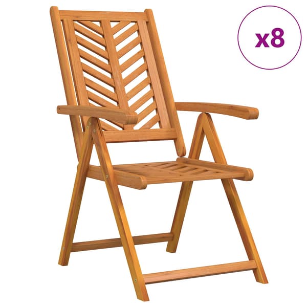 vidaXL Hage Stol 8 pcs Brun 57 x 72 x 109 cm Solid akasietre
