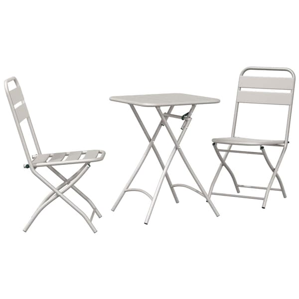vidaXL Bistrosett 3 pcs Beige Stål