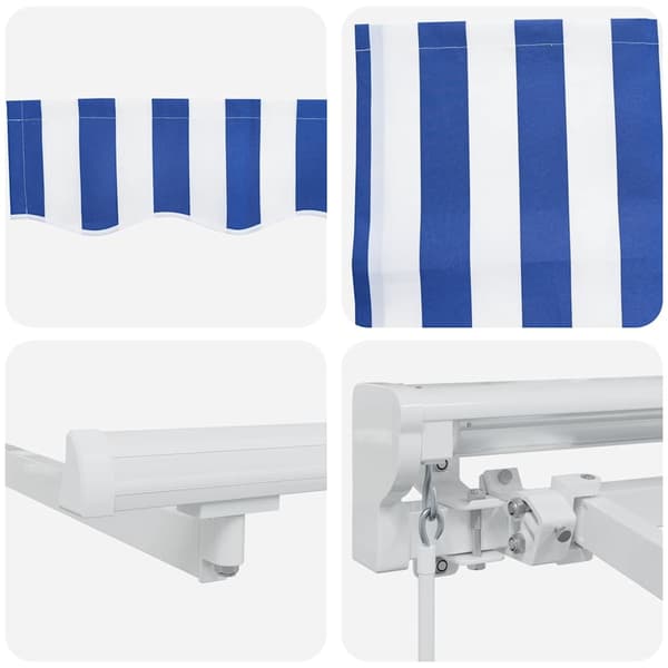 vidaXL Utfällbar markis Blå 350 x 200 cm tyg
