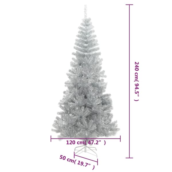 vidaXL Plastgran med fot silver 240 cm PET
