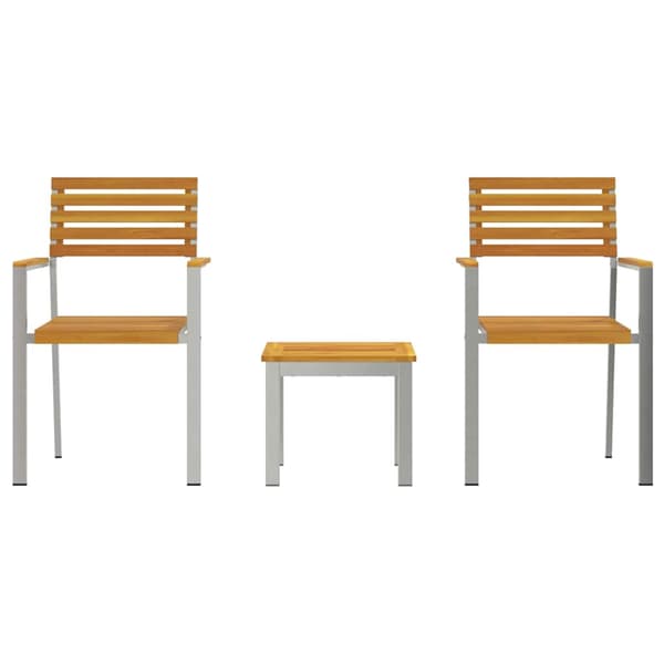 vidaXL Hage Spisegruppe 3 pcs Brun Solid akasietre