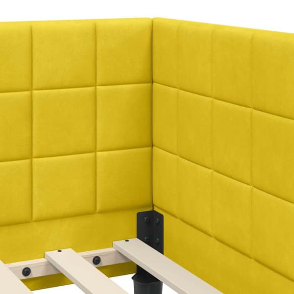 vidaXL Hörnssängram Gul 100 x 200 cm Sammet