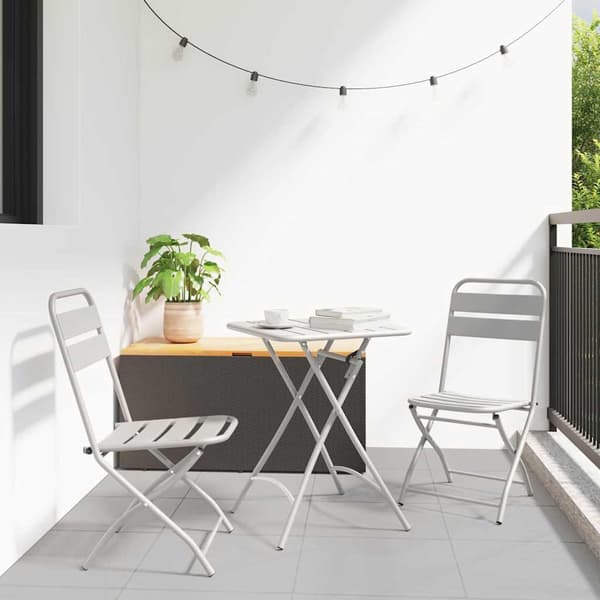 vidaXL Bistrosett 3 pcs Beige Stål